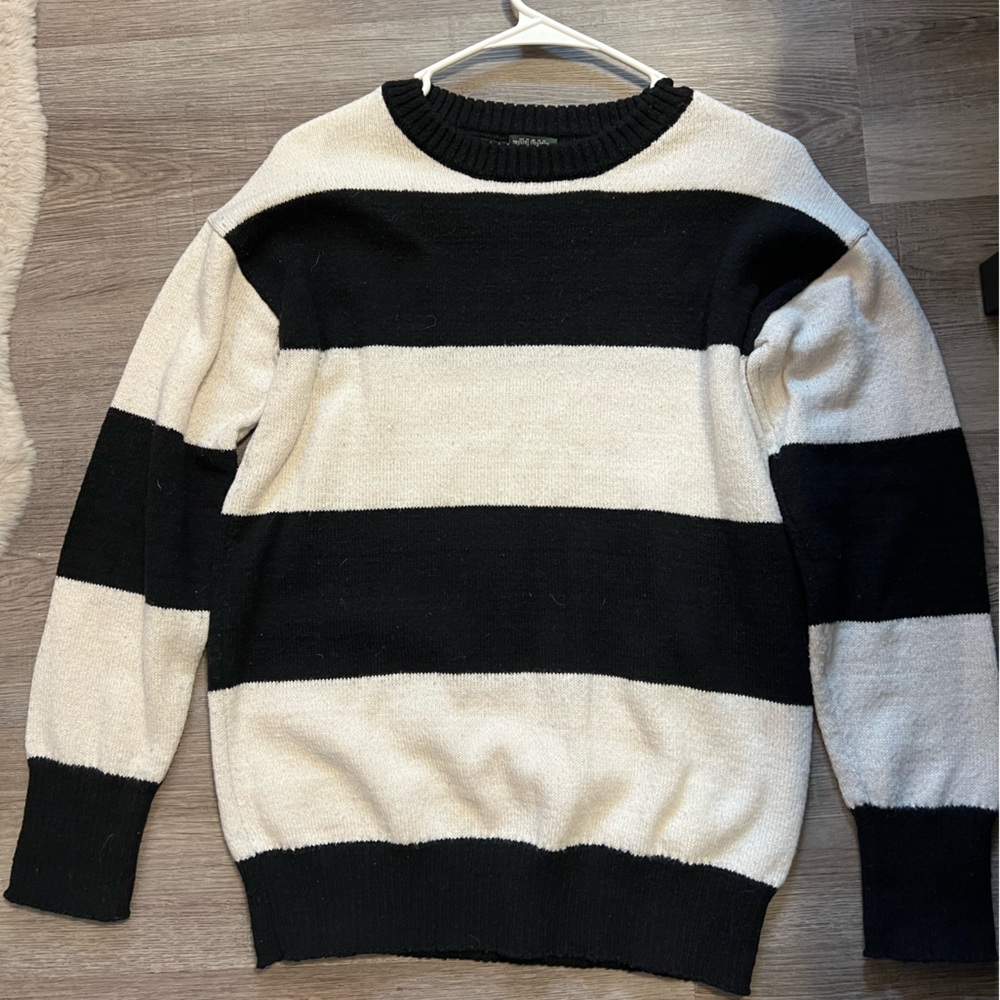 Striped Black and Cream Sweater